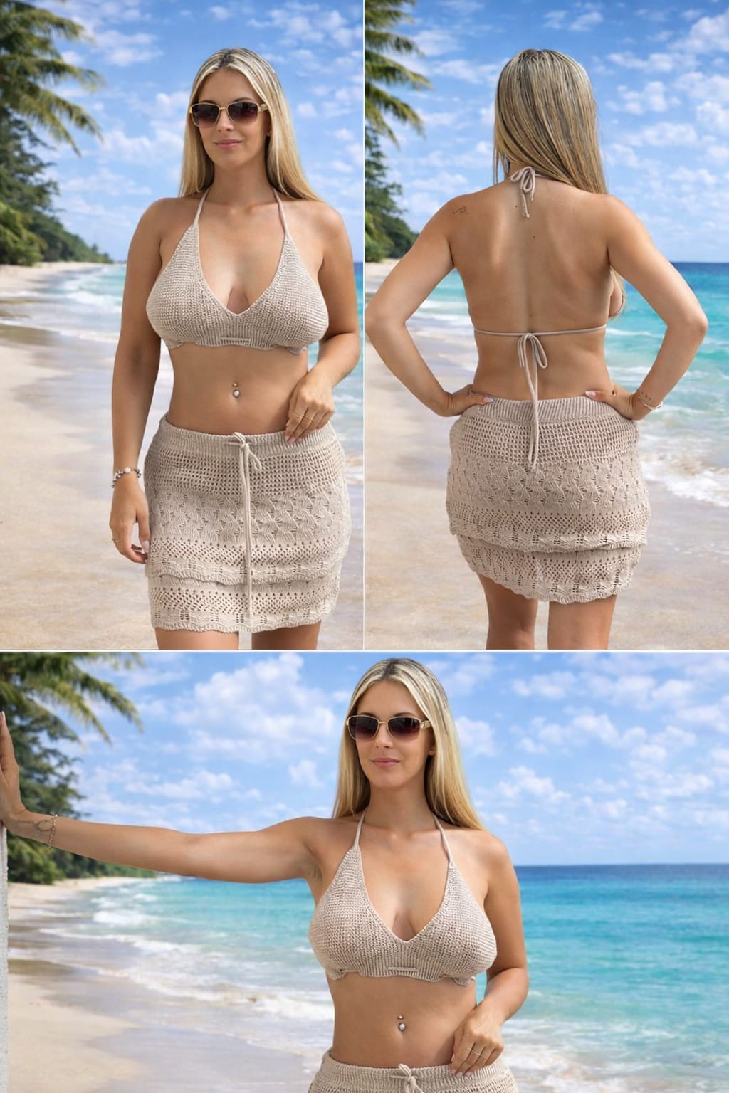 Conjunto Hilo Algodón Corpiño y Pollera - Imagen 3