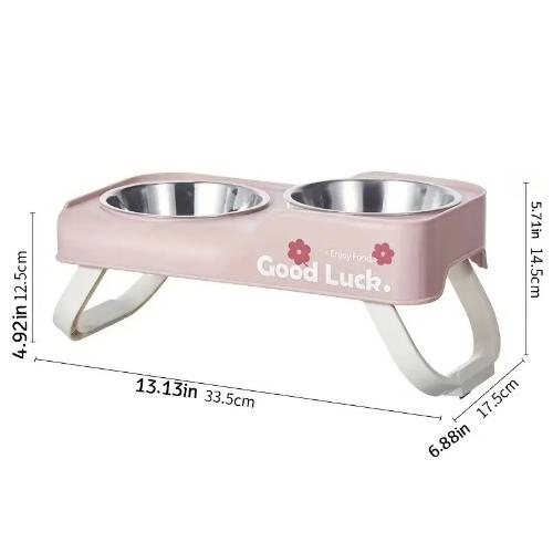 Comederos para Perros Gatos Doble Elevado Acero Inoxidable - Miniatura 4