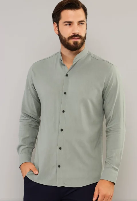 Camisa de Lino Cuello Mau