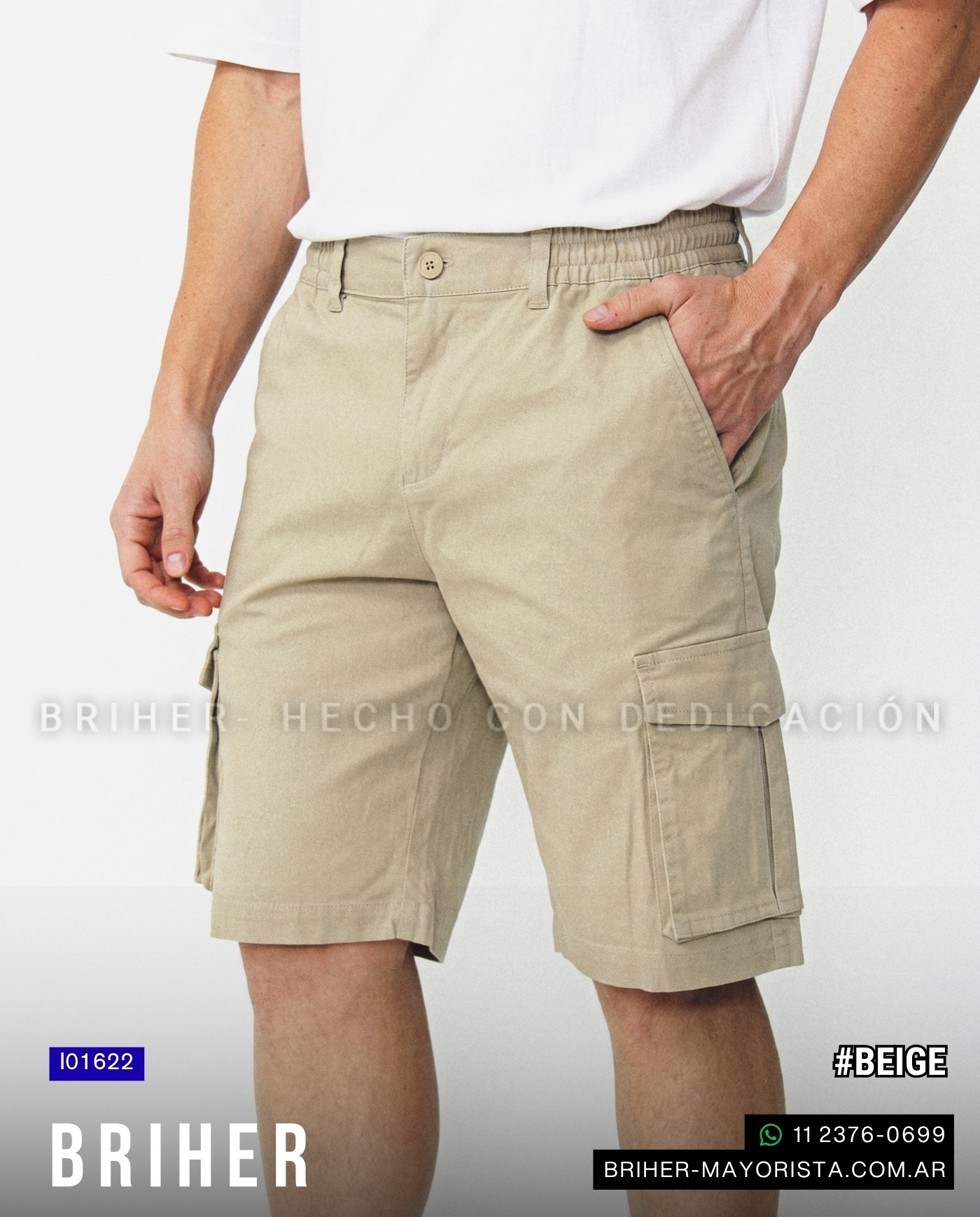 Bermuda Jogger Cargo Gabardina Fina - Imagen 1