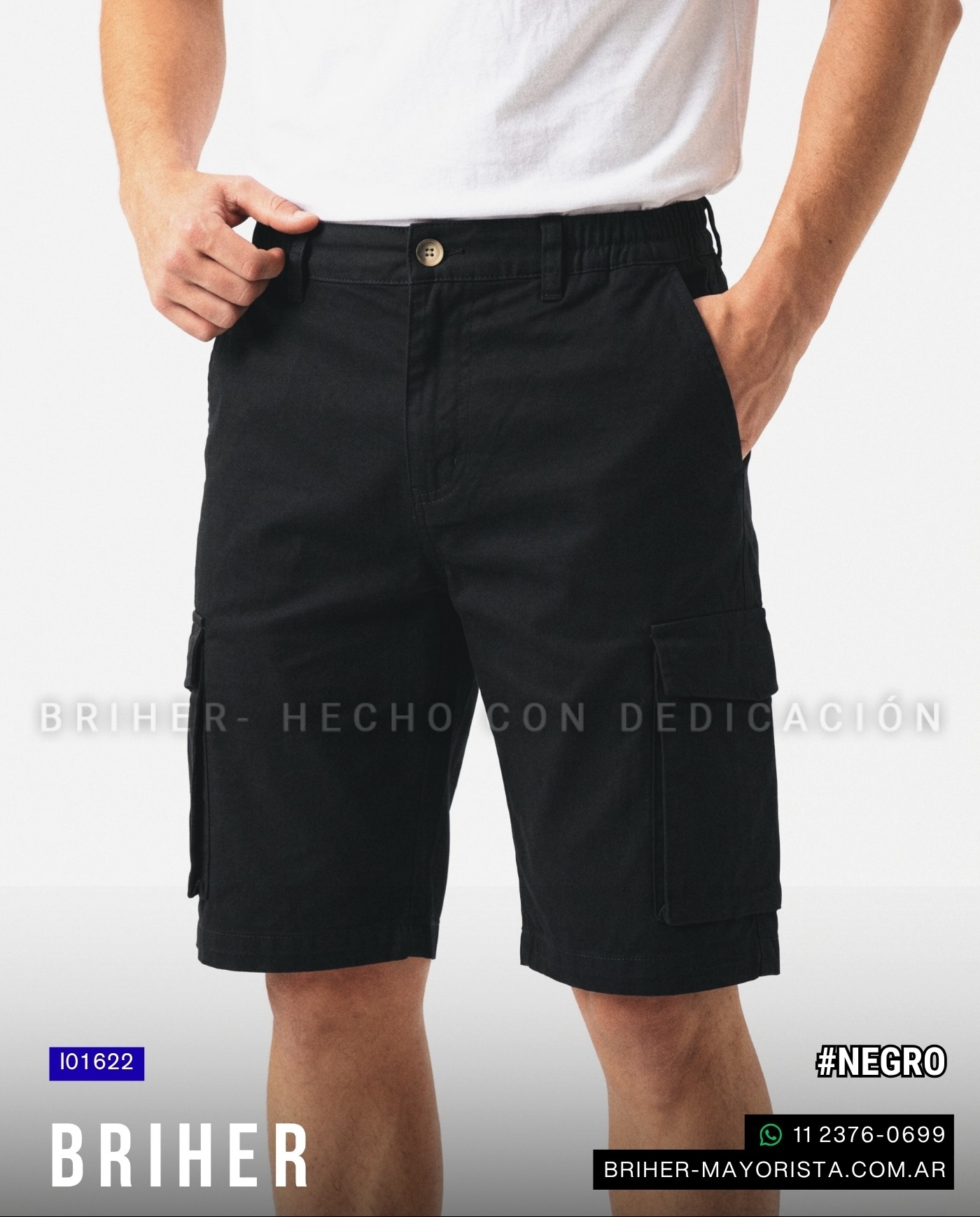 Bermuda Jogger Cargo Gabardina Fina - Imagen 2