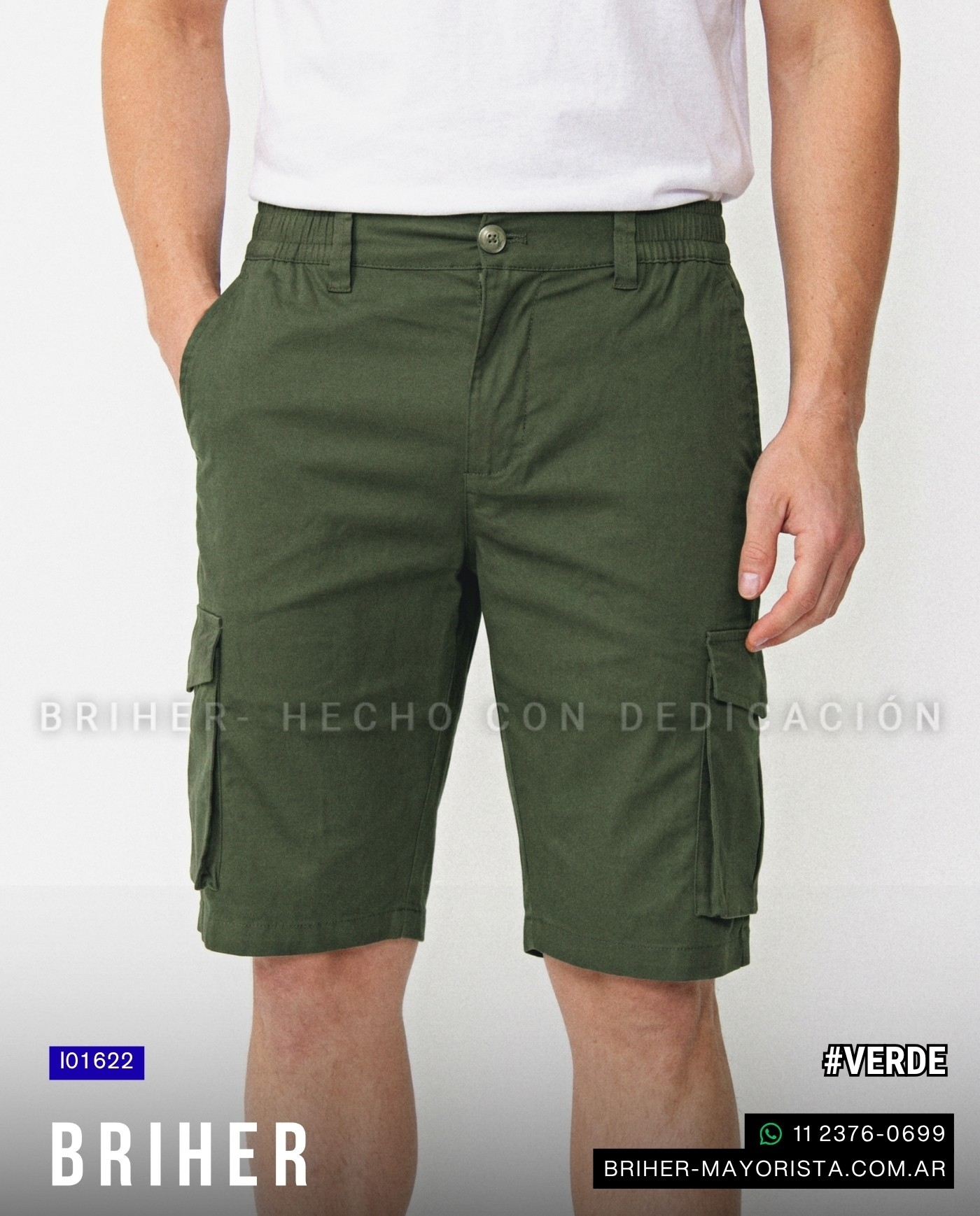 Bermuda Jogger Cargo Gabardina Fina - Imagen 3