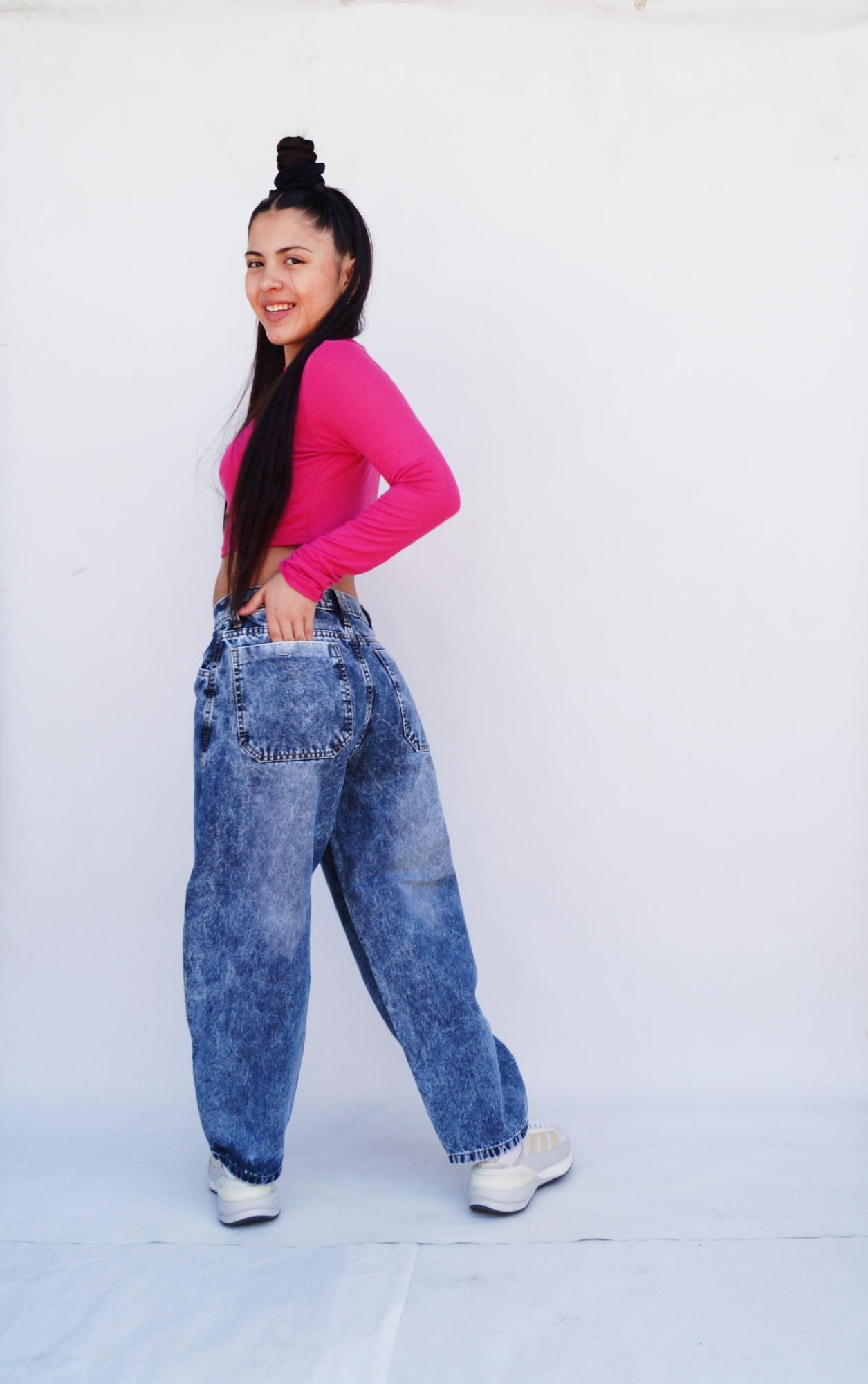 Teens Baggi Azul Liso - Imagen 2