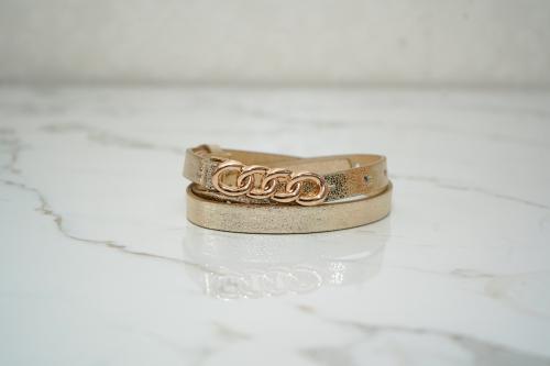 Cinto Infantil Dorado Hebilla Cadena Niñas Encantador Elegante Moderno - Miniatura 3