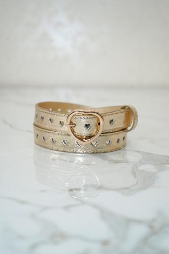 Cinto Corazón Troquelado Dorado Niñas Elegante Moderno Tendencia Actual