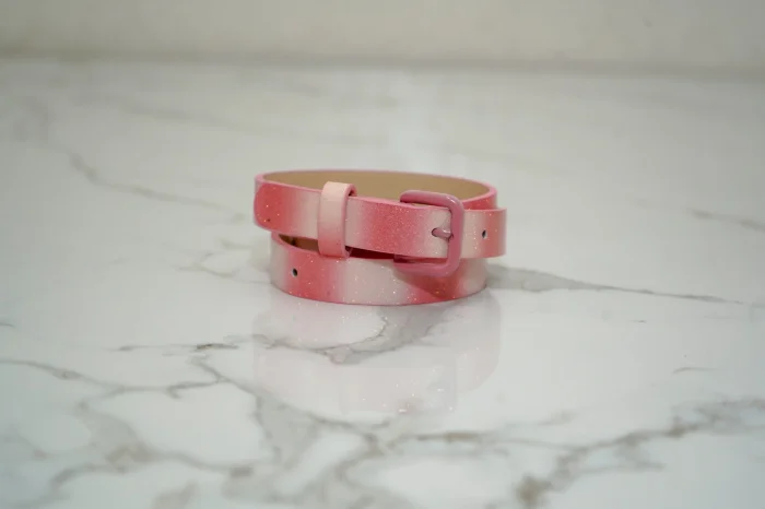 Cinto Arcoiris Rosa  Blanco Infantil Niñas Elegantes Modernos Accesorios