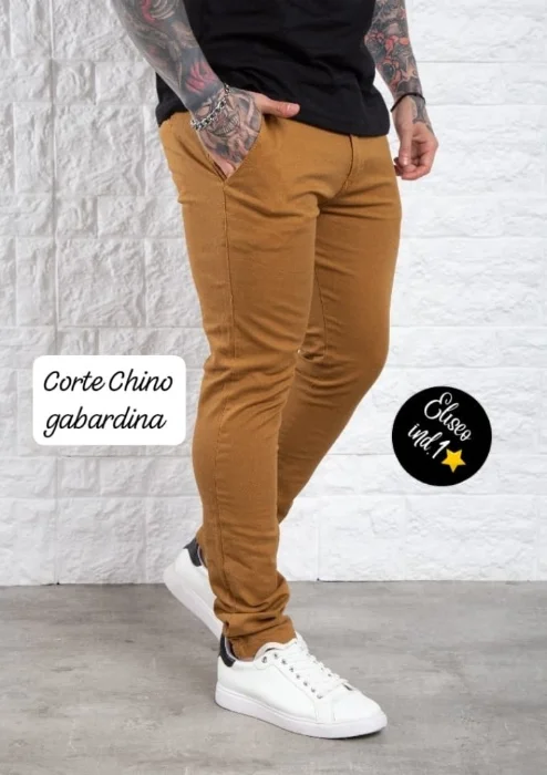 Pantalón Corte Chino Gabardina