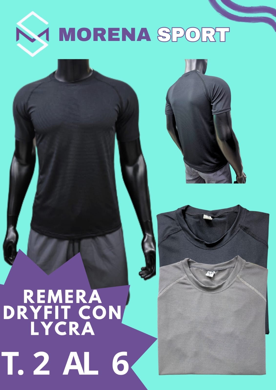 Remera Depórtiva Dryfit con Lycra - Imagen 2