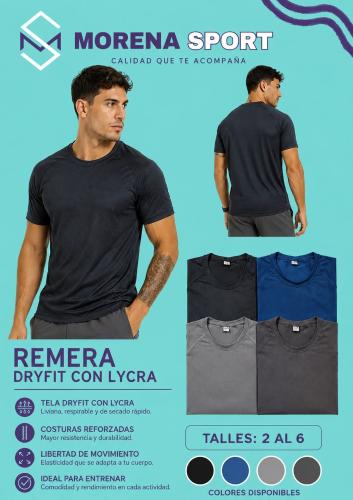 Remera Depórtiva Dryfit con Lycra