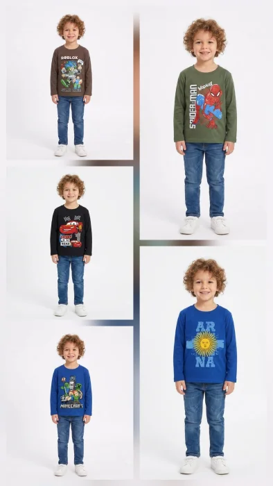 Remera con Estampado de Niño