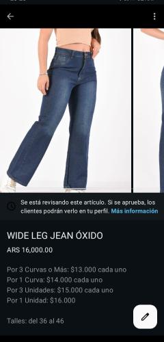 Wide Leg Jean Óxido Dama Pantalones Anchos Moda Mujer Mayoristas Hotsale Promos - Miniatura 2