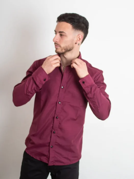 Camisa Bordo Manga Larga