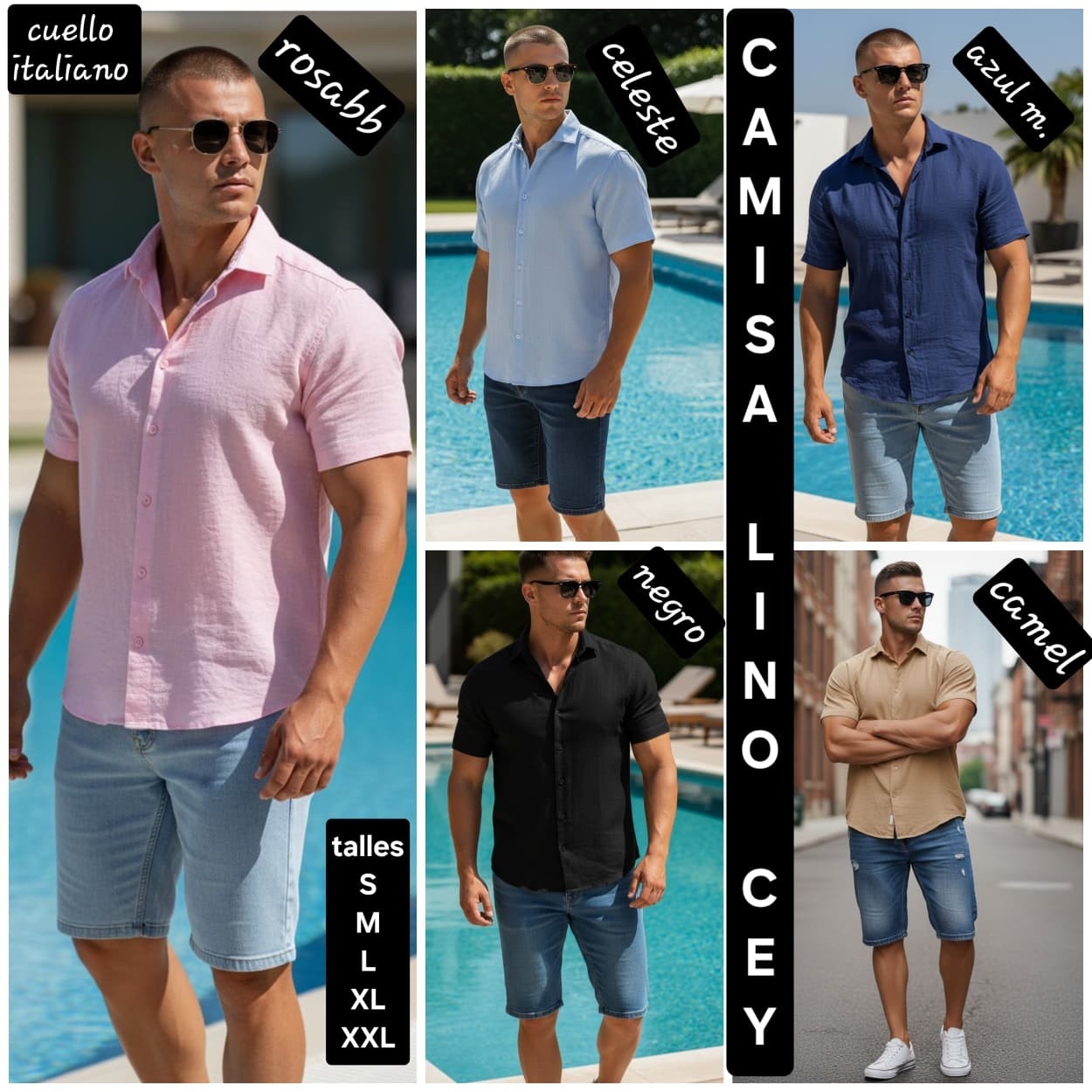 Camisa Lino Sey  Cuello Italiano - Imagen 2