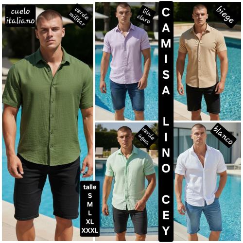 Camisa Lino Sey  Cuello Italiano