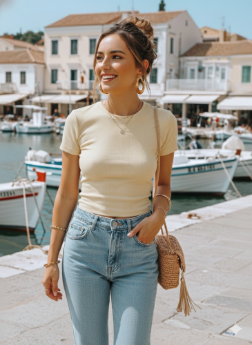 Remera Crop Top Ribb Selene