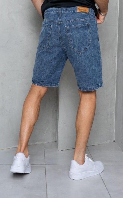 Bermudas Jeans Azul Nevado Liso - Imagen 5