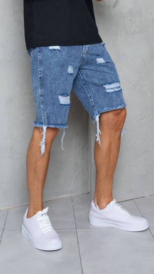 Bermudas Jeans Mom Roturas/desflecado - Imagen 2