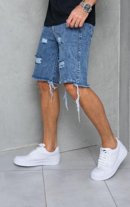 Bermudas Jeans Mom Roturas/desflecado - Imagen 3