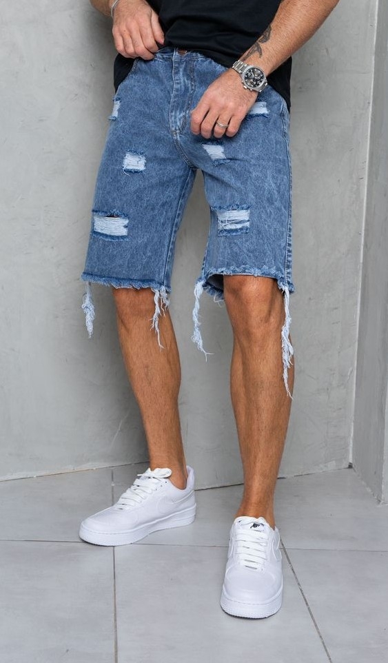 Bermudas Jeans Mom Roturas/desflecado - Imagen 4