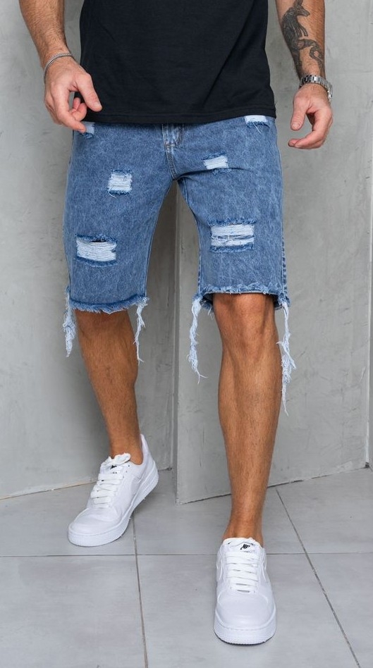 Bermudas Jeans Mom Roturas/desflecado - Imagen 5