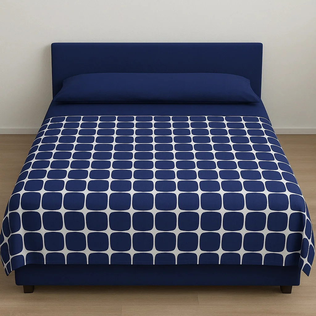 Sabana 1 1/2 Manhattan 150h Percal Mixta Lisas y Estampado Mayorista - 150H%20GEOMETRICO%20AZUL.jpg