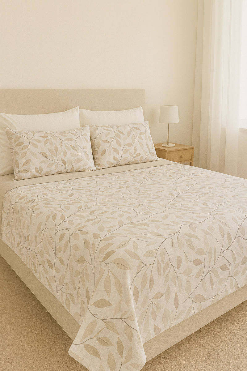Sabana 2 1/2 Manhattan 150h Percal Mixta Lisas y Estampada Mayorista - 150H%20FLORES%20CON%20BEIGE.jpg