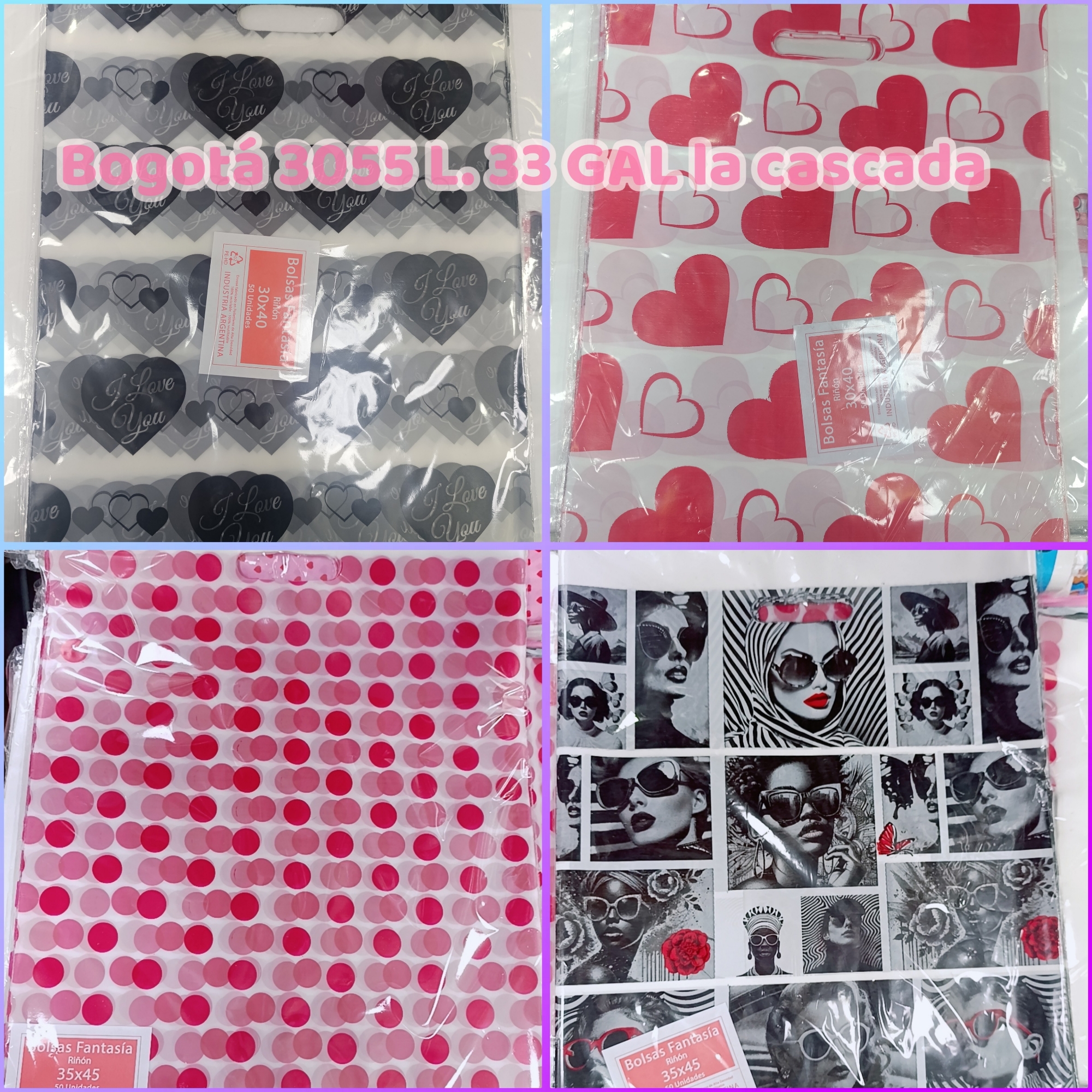 Bolsas Doble Estampa, Lisas y Transparentes por 50 Unid. - Imagen 3