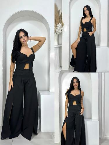 Conjunto Teo 2 Piezas Top y Pantalón con Abertura. - Miniatura 4