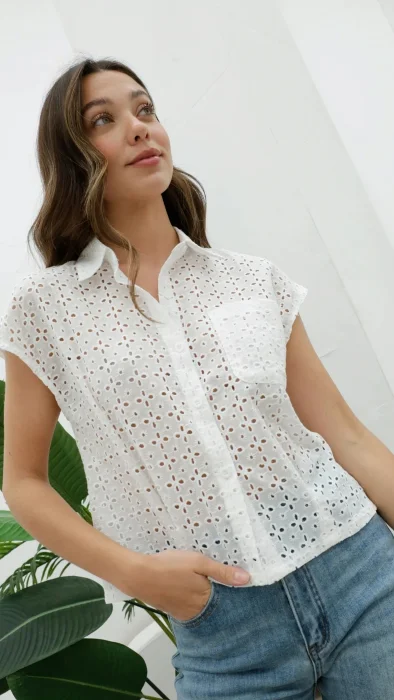 1536, Camisa Broderie M/c