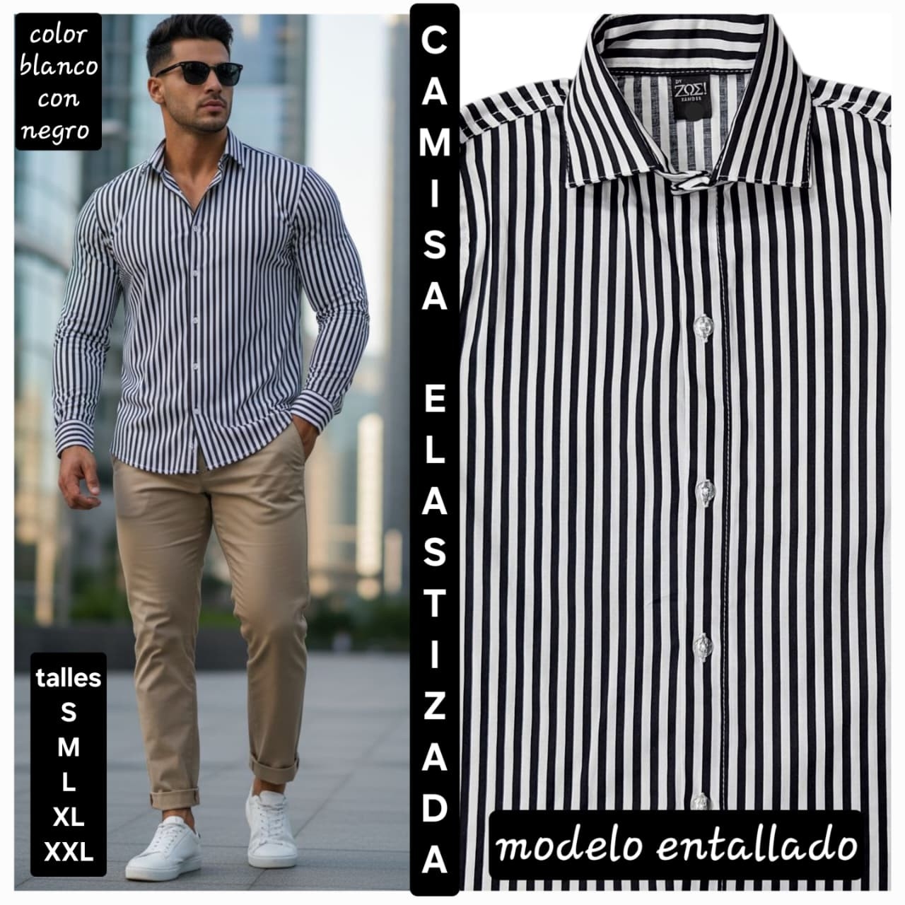 Camisas Elastizadas Rayadas - Imagen 7