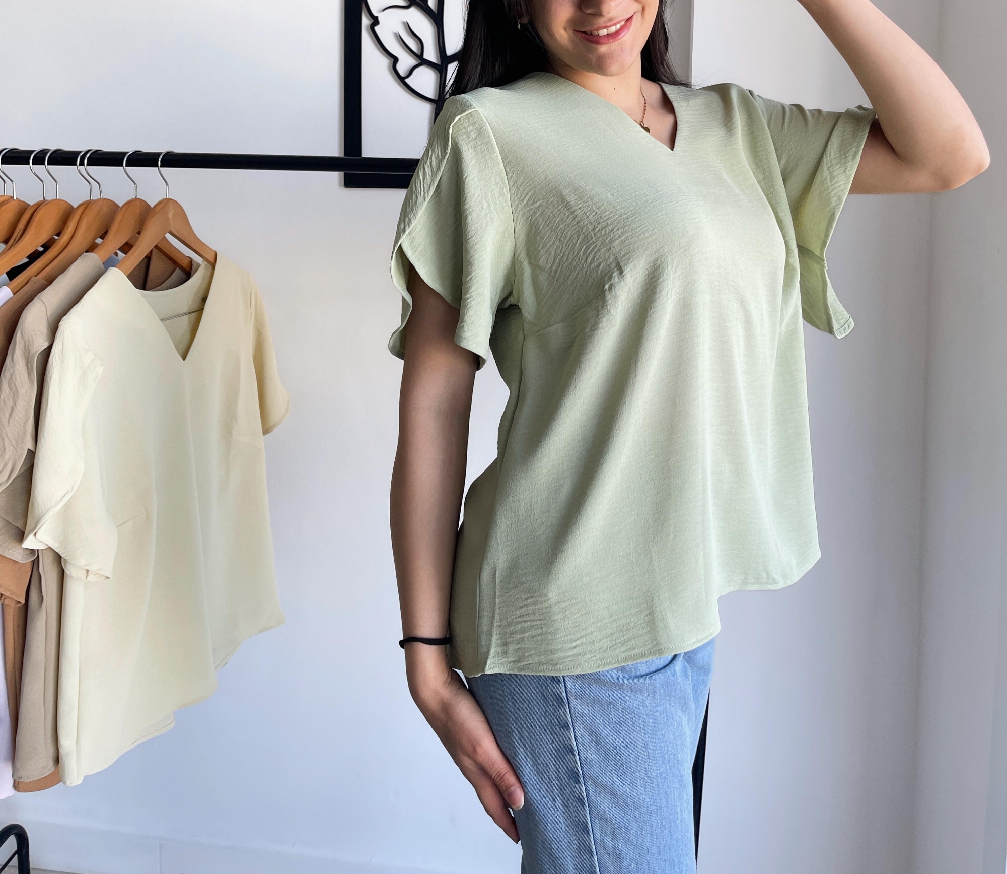Blusa Cey Bolado Escote V - Imagen 2