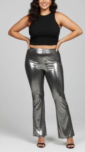 N14 Pantalon Oxford Metalizado Plus Size