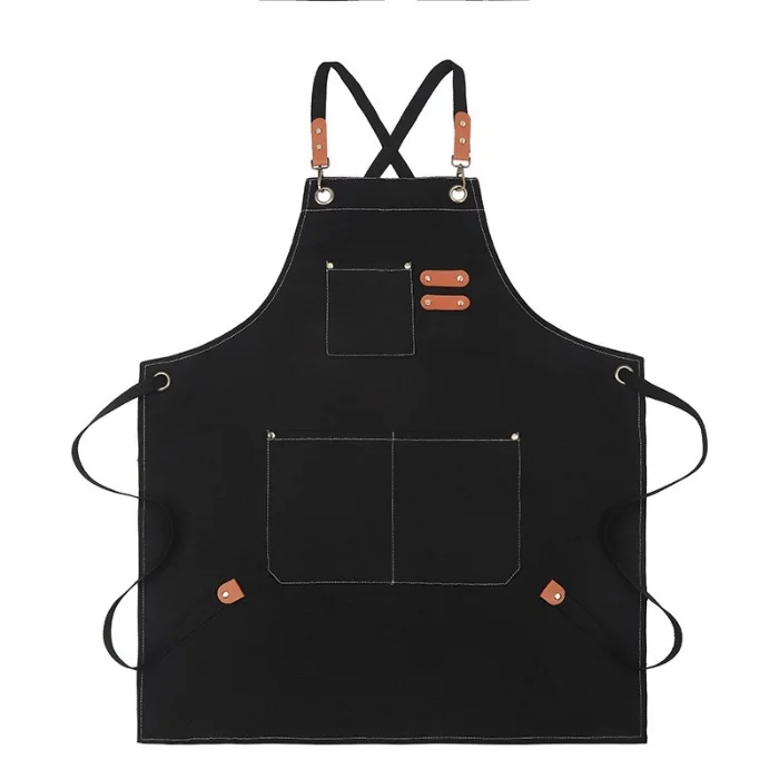 080 Delantal Gastronómico Unisex Gabardina Cocina Barbería Chef