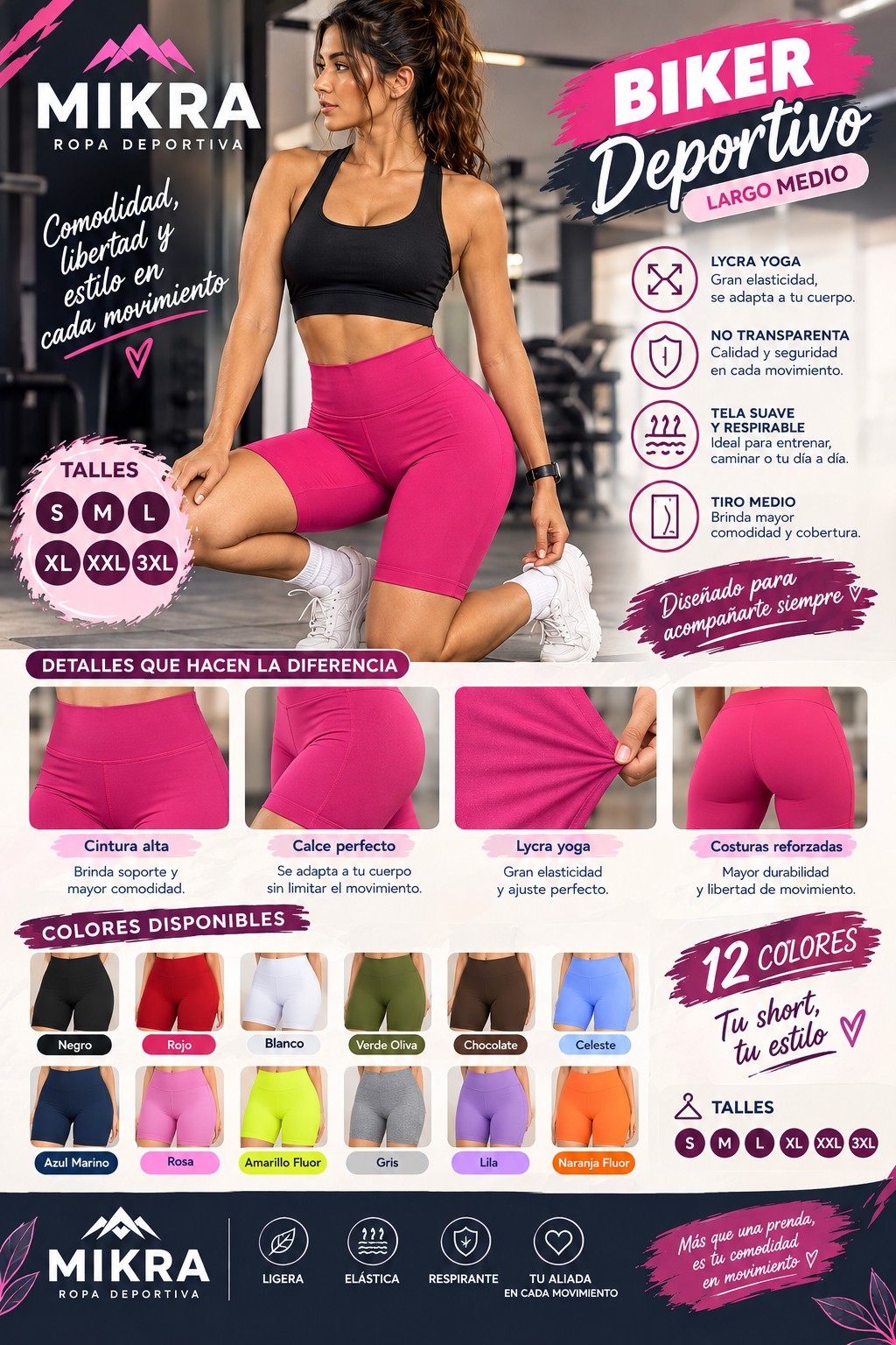 Biker Lycra Dama Deportivas - Imagen 2