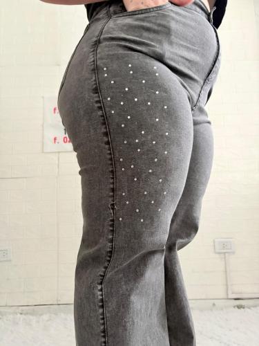 Wide-leg Elastizados Brillo 52 al 60 Nevado Gris