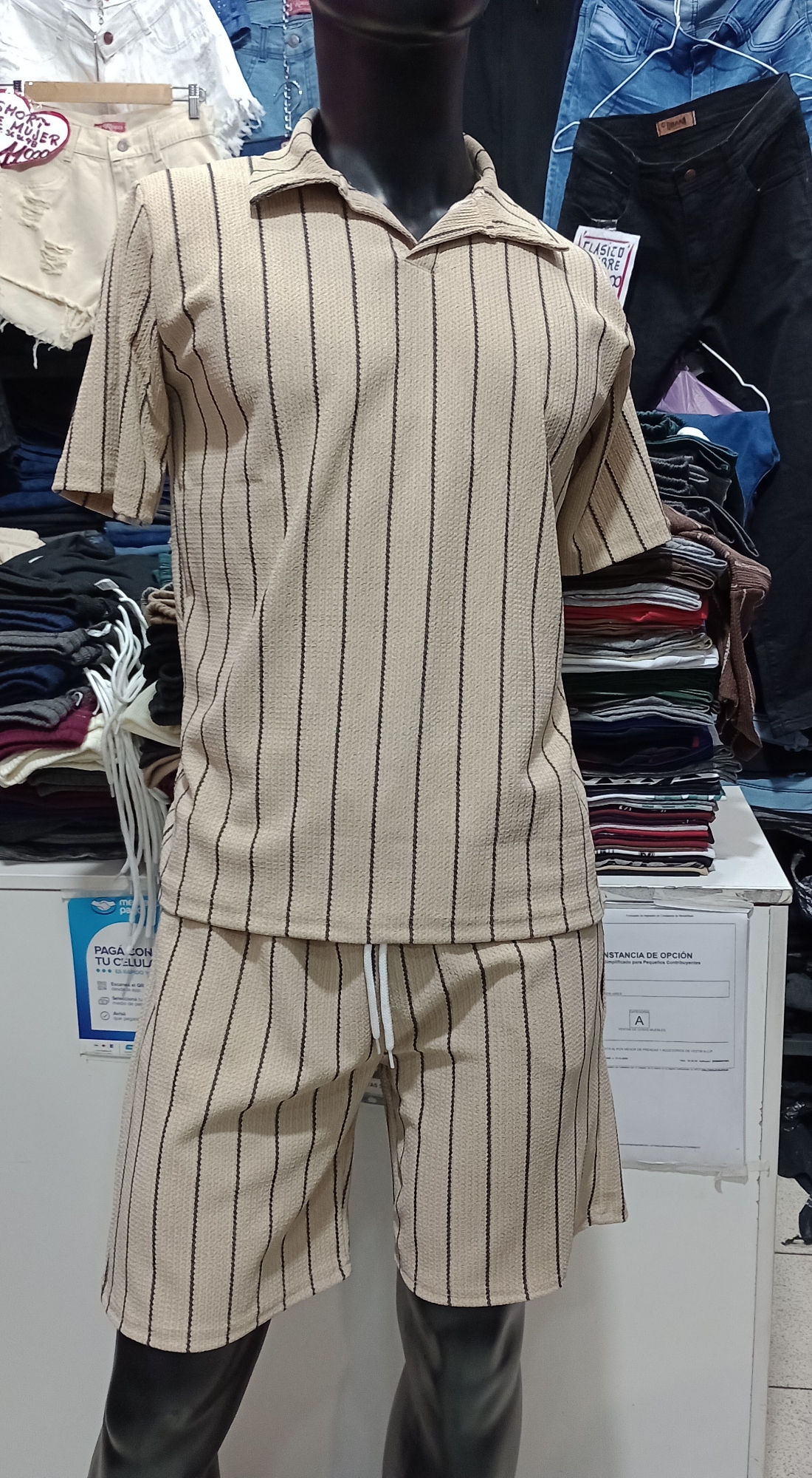 Conjunto Rayado Hawai de Hombre  Tela Fresca . ;) - Imagen 4