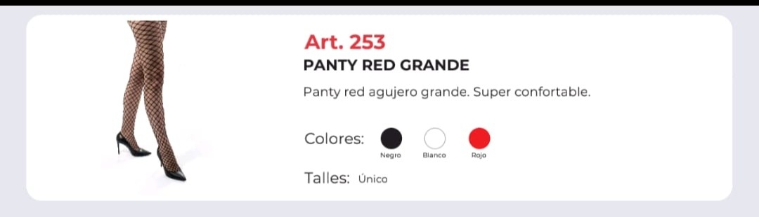 Panty  Encaje Blanco Negro Rojo - Imagen 2