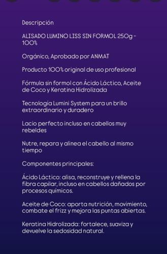 Luminoliss Alisado sin Formol Aprobado Anmat - Miniatura 3
