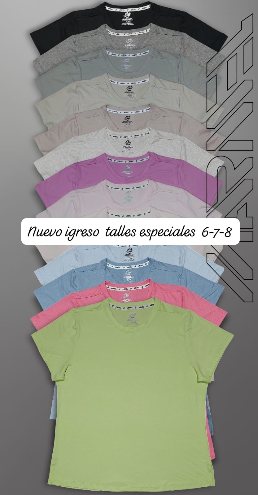Remeras Creep Viscosa Talles Especiales Lisos Talles 6-7-8 - Imagen 3