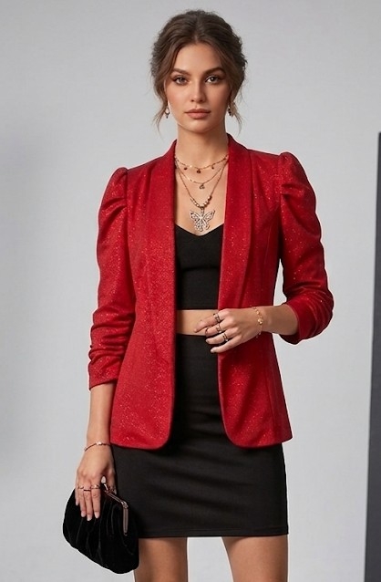 Blazer de Escuba Crep con Lurex - Imagen 2