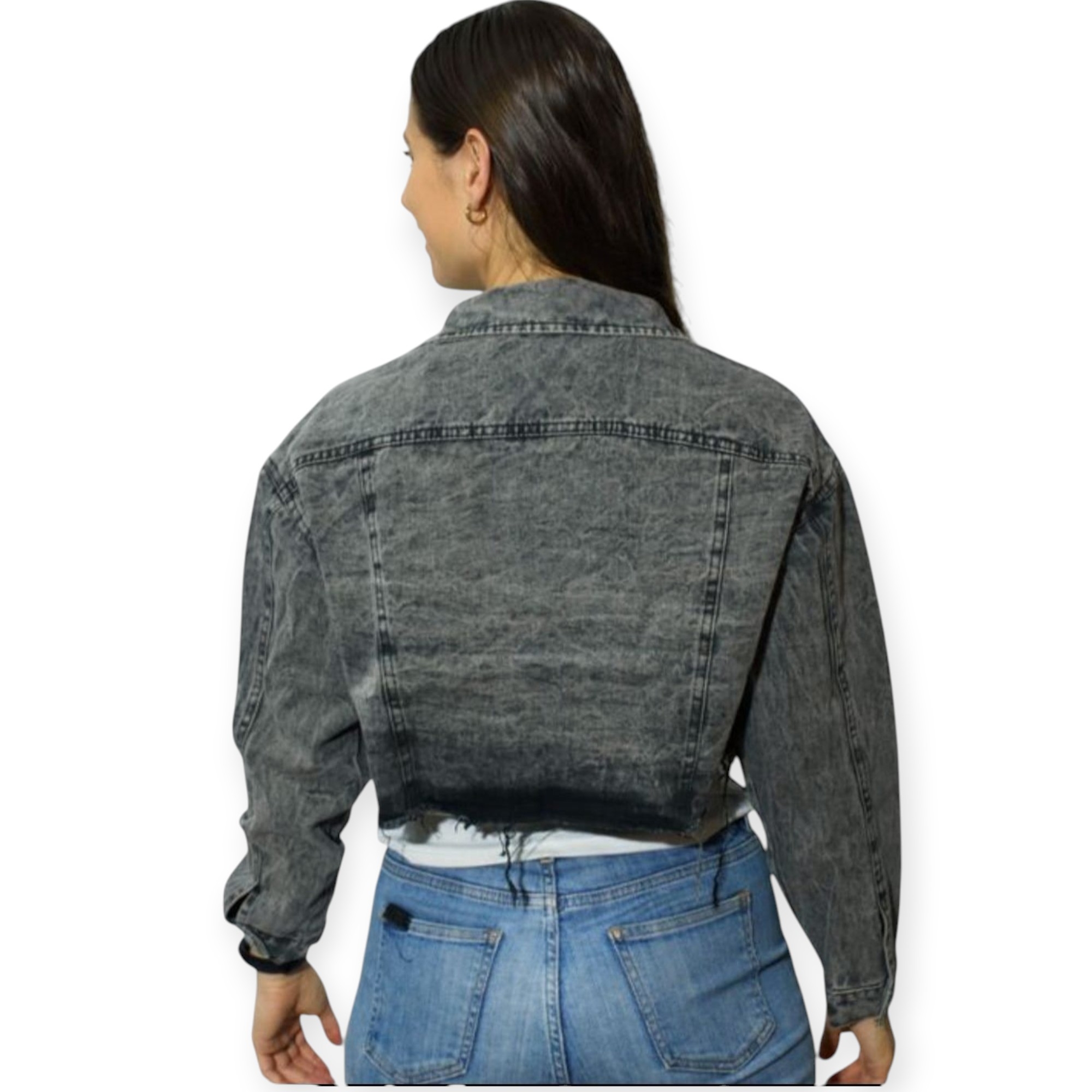 Campera Gris Mom Rígido Deflecada - Imagen 3