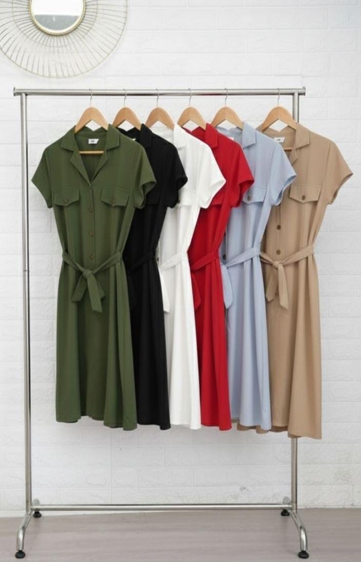 Vestidos de Lino Liso con Spandex - Imagen 2