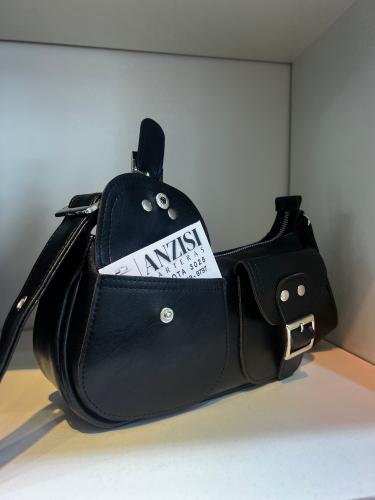 Cartera Mini Bag Cargo Baguette Negra - Miniatura 2