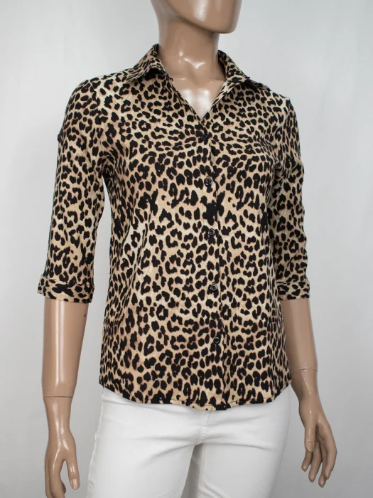 Camisas Clásicas Manga 3/4 Lino Estampadas