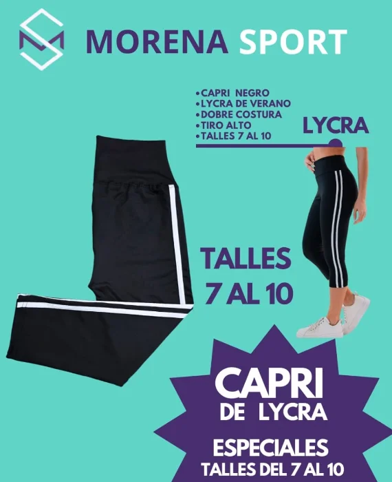 Capri Lycra con Tiras Talles Especiales