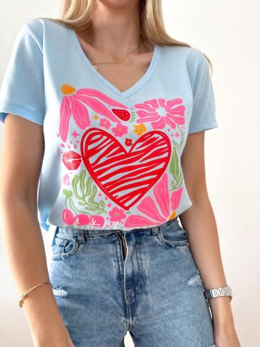 Remera de Algodón Estampada Beautiful