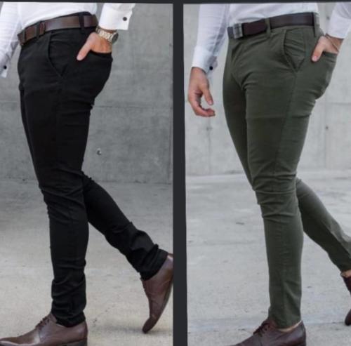 Pantalón de Vestir Bolsillo Chino Gabardina