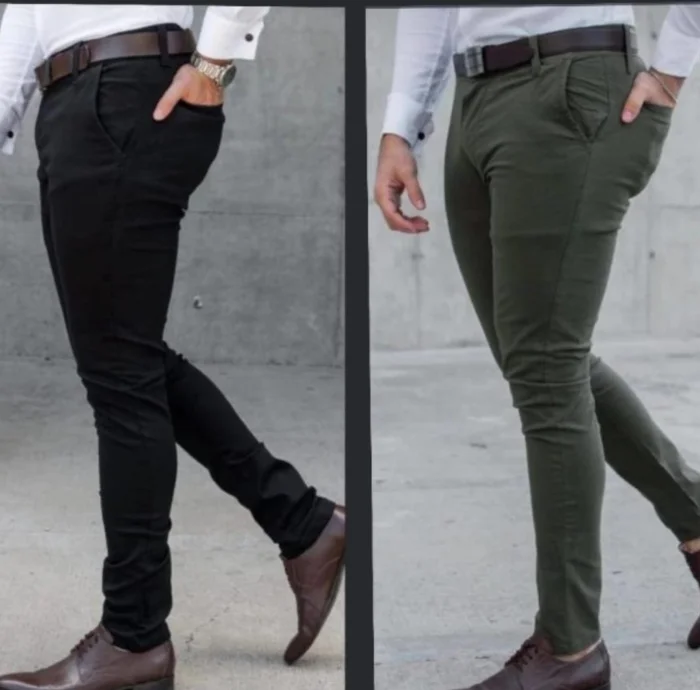 Pantalón de Vestir Bolsillo Chino Gabardina