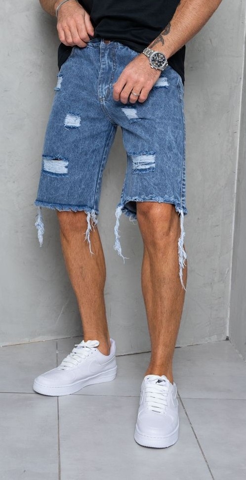 Bermudas Jeans Mom/roturas Desflecado - Imagen 2
