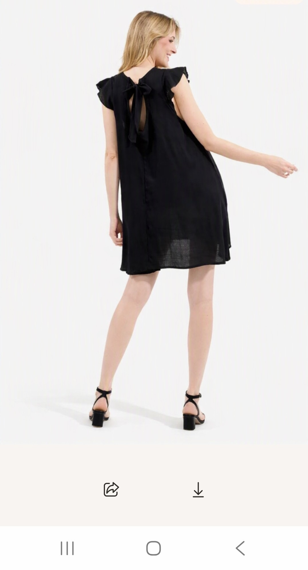 Vestido  Corto  de Lino  con Lazo. - Imagen 3